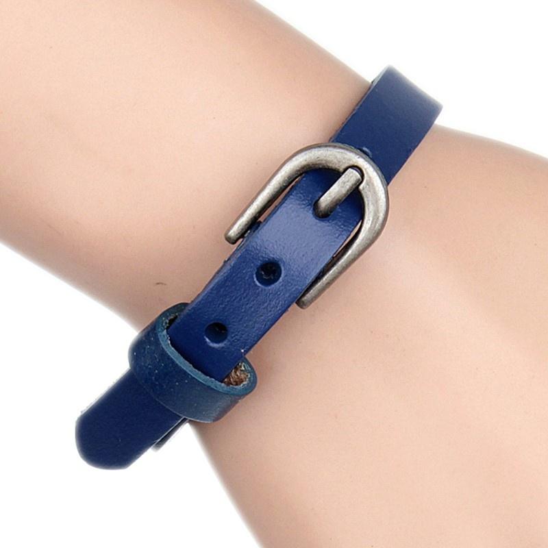 Korea Simple Wrist Strap Belt Buckle Leather Bracelet