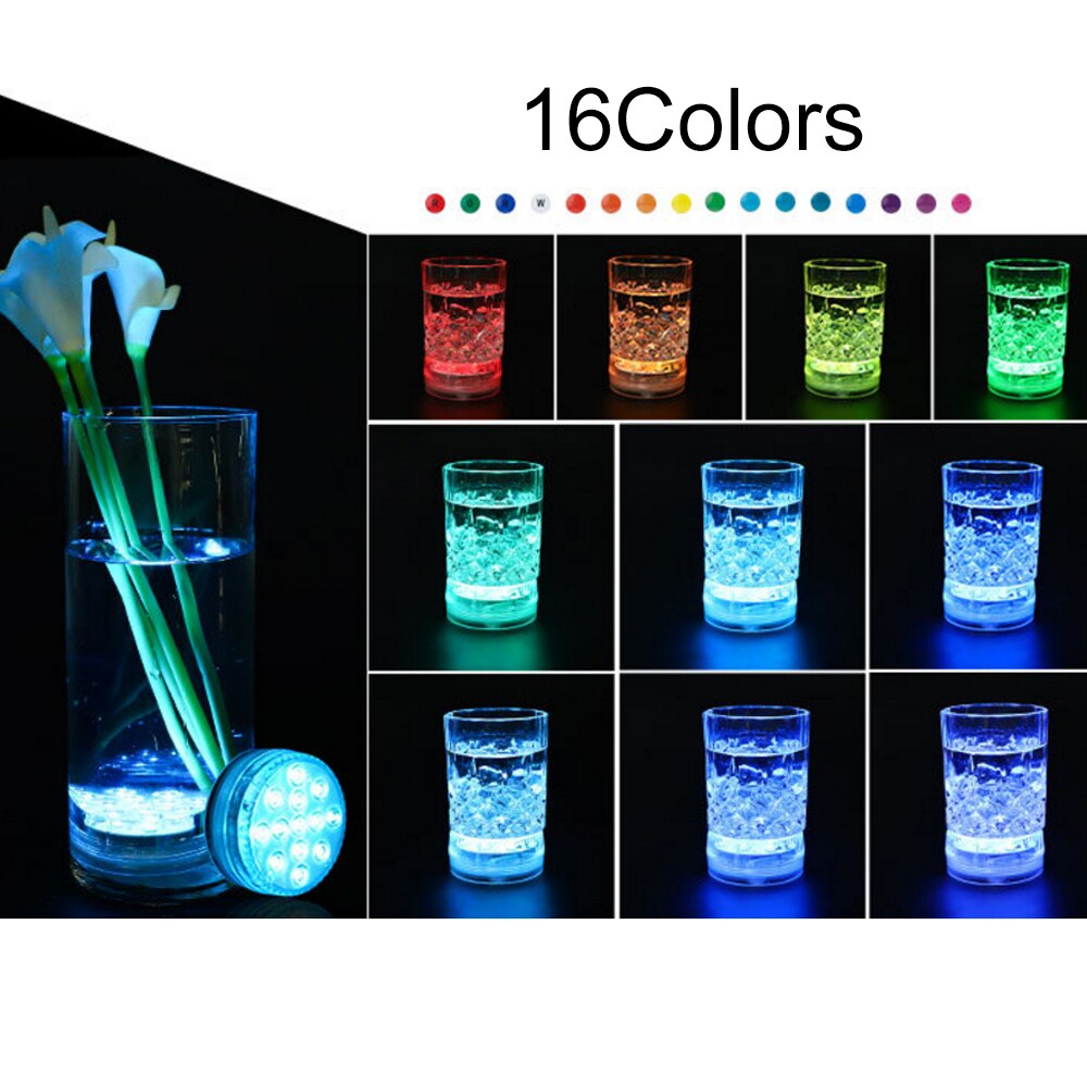 13 Led Remote Control RGB Submersible Light AA Battery Operated Underwater Night Lamp Outdoor Vase Bowl Garden Party Decoration
