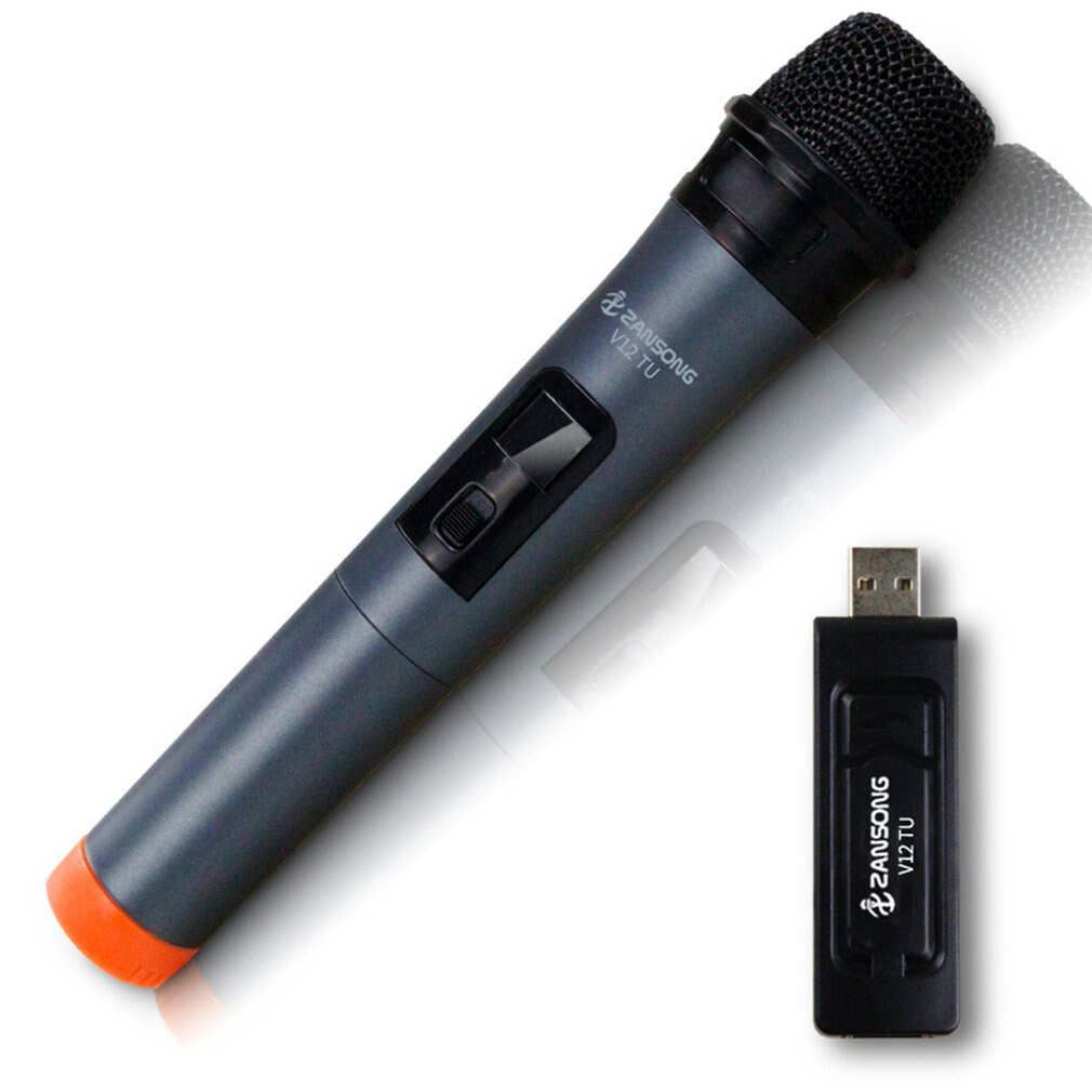 Handheld Durable Practical Wireless Singing Microphone Durable Convenient V12 for Karaoke Speech Loudspeaker