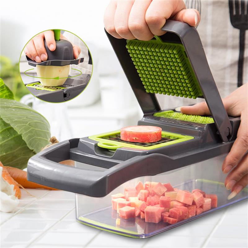 Multifunction Vegetable Cutter Stainless Steel Blade Vegetable Fruit Slicer Transparent Meat Machine Kitchen Accessories