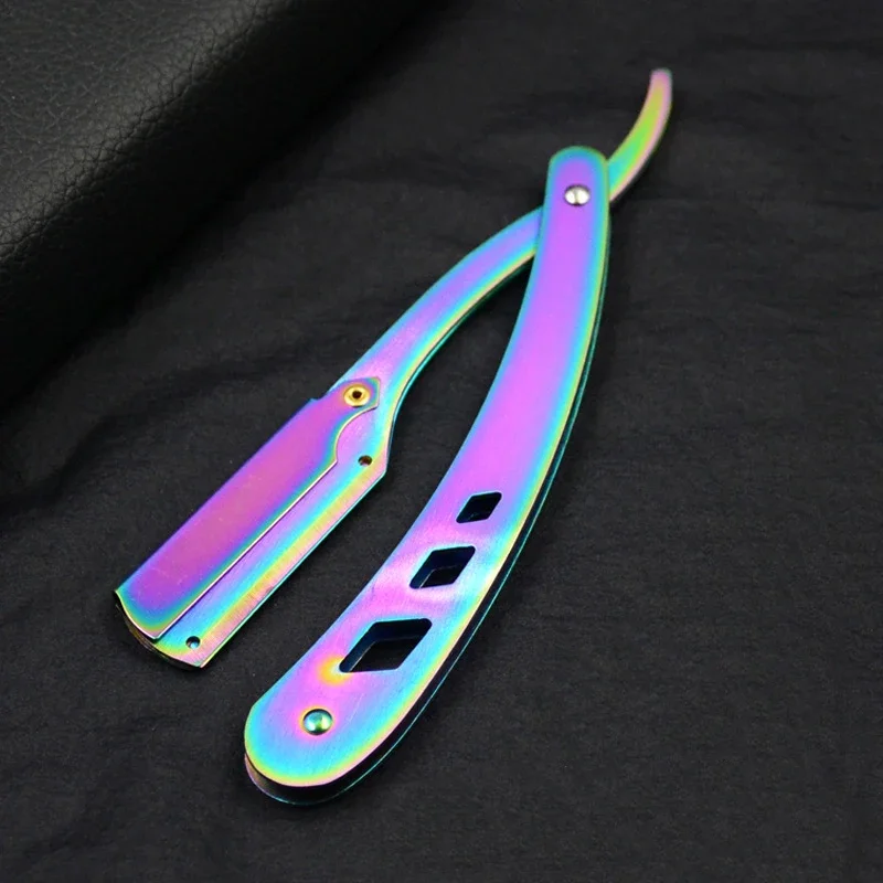 Barbershop Men's Shaver Straight Edge Barber Razor Knives Manual Beard Shaving And Care Replaceable Blades Shavette For Men: black