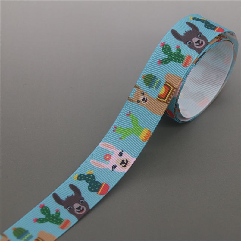 Dhk 5Yards Lama Cactus Gedrukt Grosgrain Lint Accessoire Hairbow Hoofddeksels Decoratie Diy Oem C1748: 10280