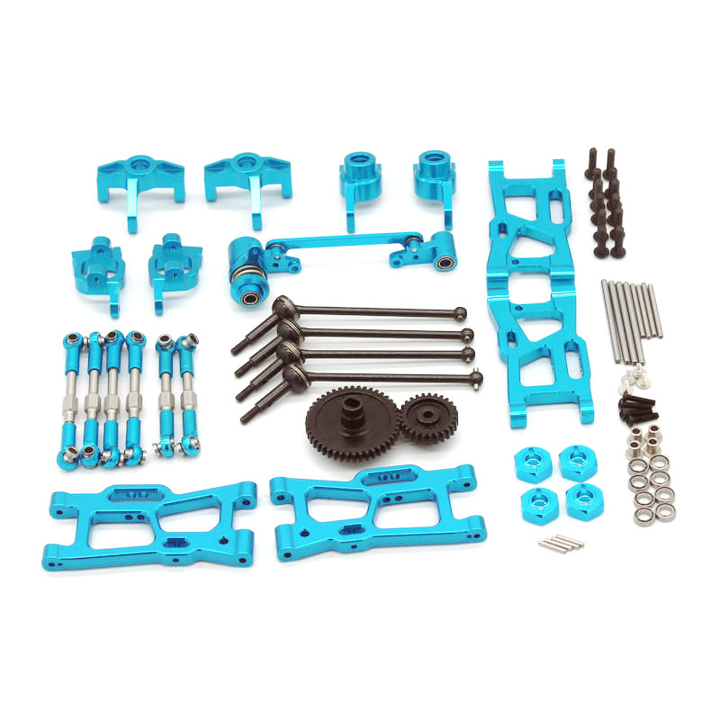 Wltoys 144001 124016 124017 124019 124018 RC op afstand bestuurbare auto 4MD Universele metalen upgrade-accessoires voor algemeen gebruik Kwetsbare set: Sky Blue