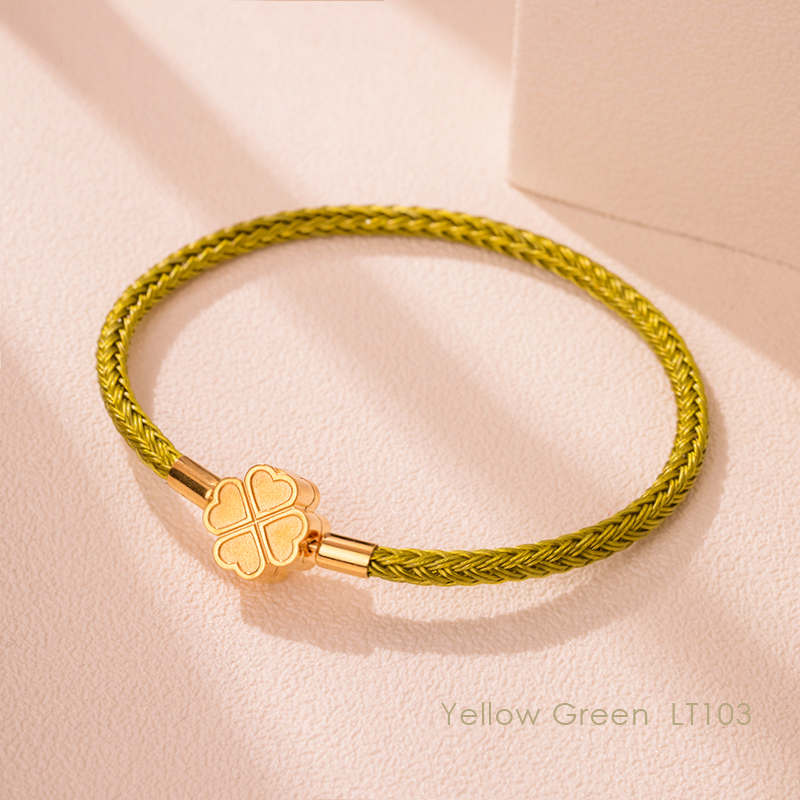 MOONLIGHT Mode Klassieke Klavertje Vier Armband voor Vrouwen Roestvrij Staal Gevlochten Armband Vrouwelijke Sieraden 10 Kleuren: 16Cm / Donker Goud