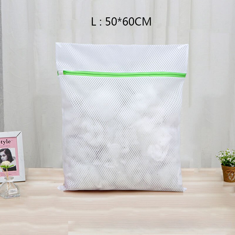Green Zippered Laundry Washing Bags Fine Mesh And Honeycomb Pattern Freshly Net Bags for Washing Machine: Honeycomb 50-60cm