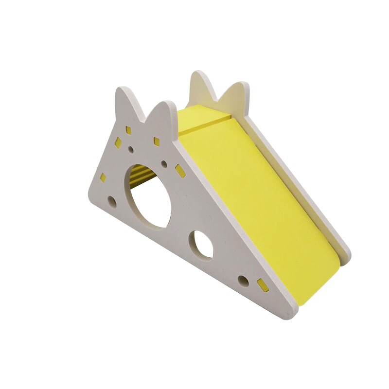 Zmontowany chomik zabawkowa zjeżdżalnia złoty niedźwiedź świnka morska kolorowa kabina zabawny oddychający dom chomika gniazdo akcesoria dla małych zwierząt: żółty-A