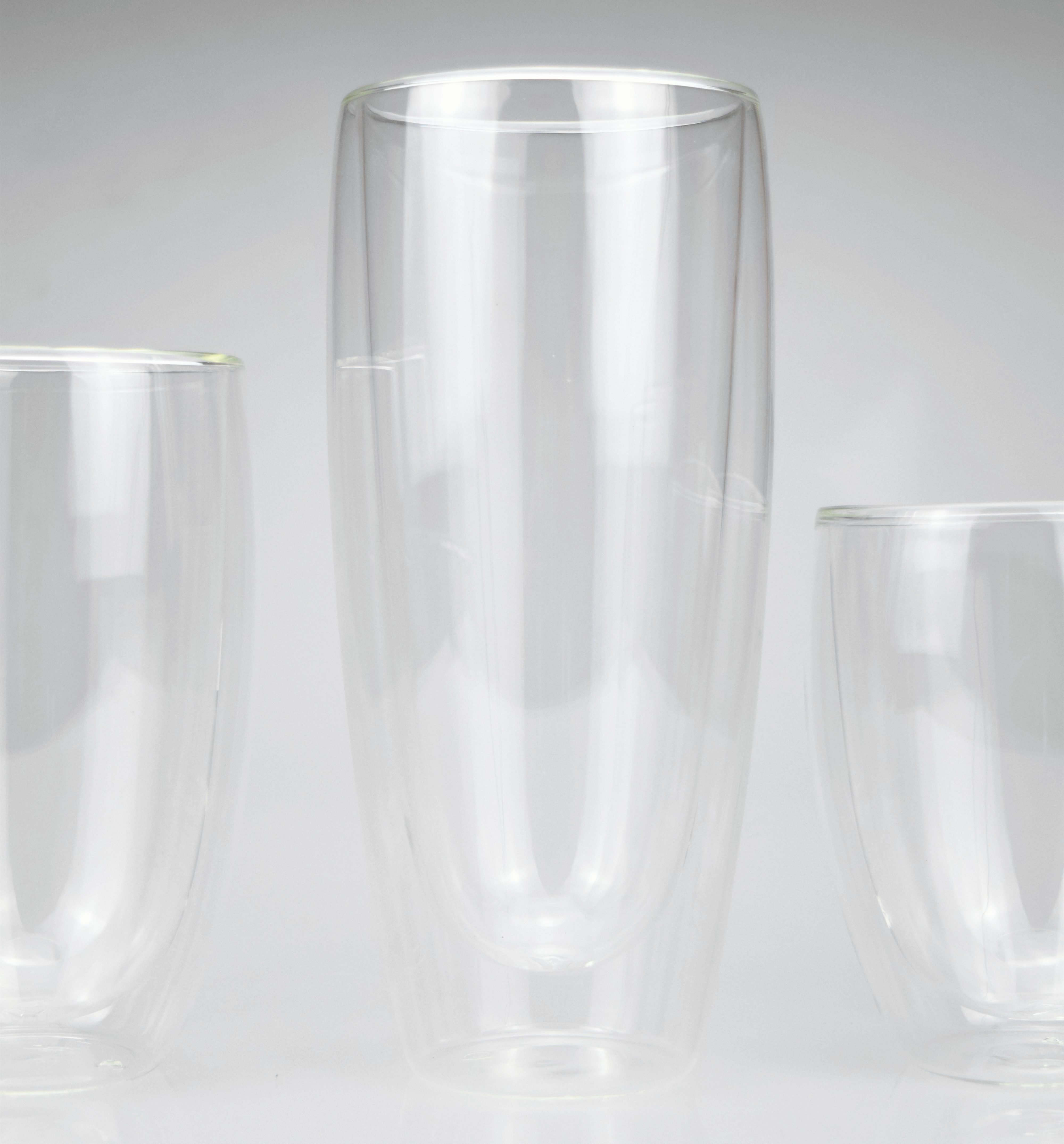 Double walled heat-resistant glass tea cup，double layer borosilicate glass coffee mug，transparent，no handle