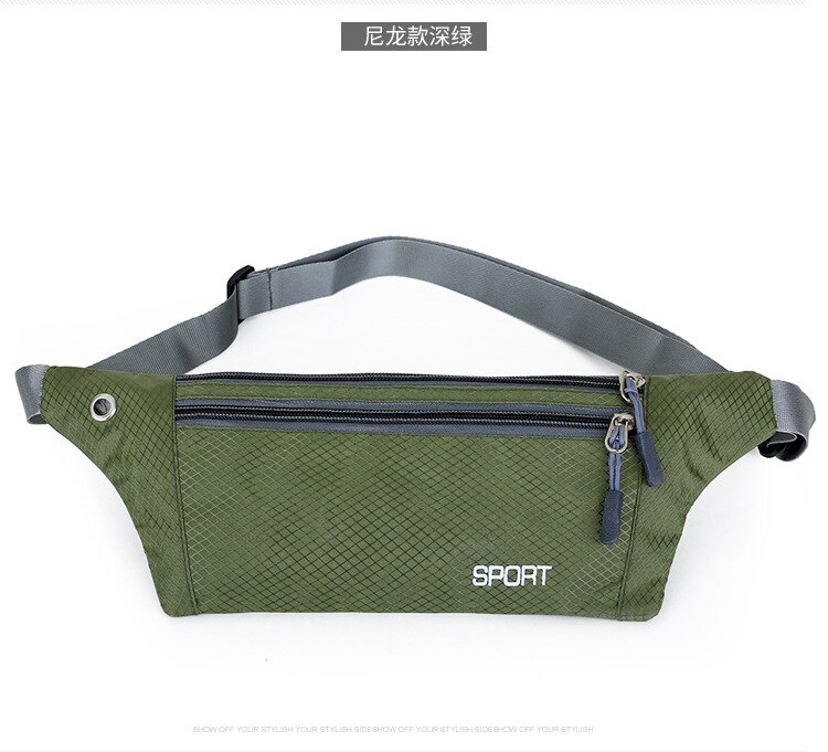 Women Men Waterproof Running Waist Bag Outdoor Pouch Sports Running Hiking Belt Bags Women for Iphone Phone Jogging Bags: dark green