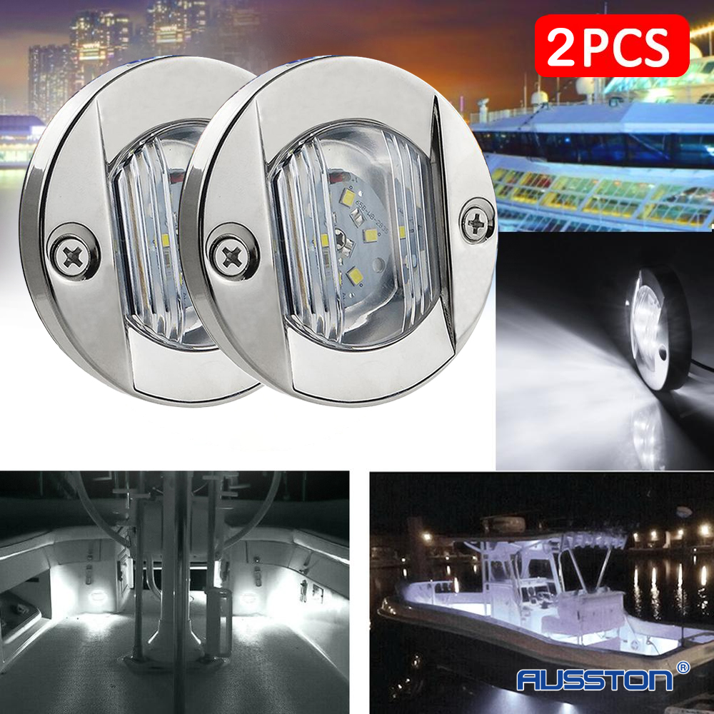 6 LED Deck Courtesy Lights DC 12V LED Stern Light Anchor Navigation Marine Interior Cabin Lights White/Blue/Amber Waterproof: Blue