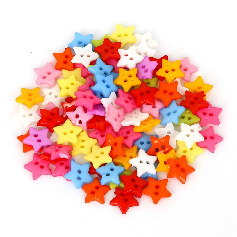 Botones decorativos para coser Scrapbooking manualidades para ropa, Multicolor, 2 agujeros, 12mm, 16mm, 50-100 Uds.