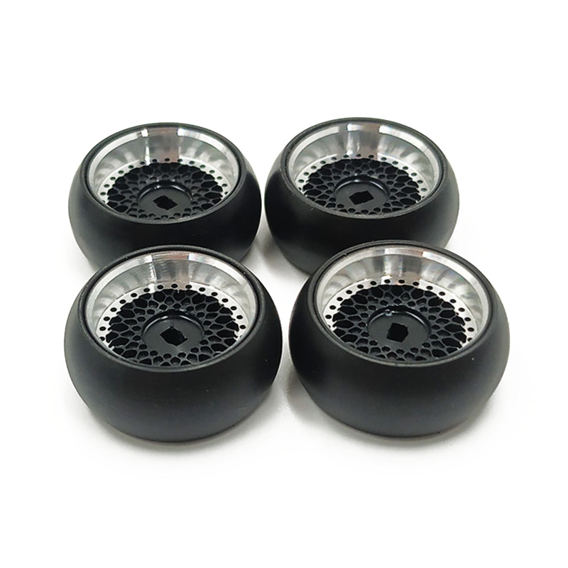 4 Uds juegos de neumáticos de aleación para RC 1/28 Wltoys K969 K989 P929 modelos de coches RC Drift Car neumáticos llantas: Negro