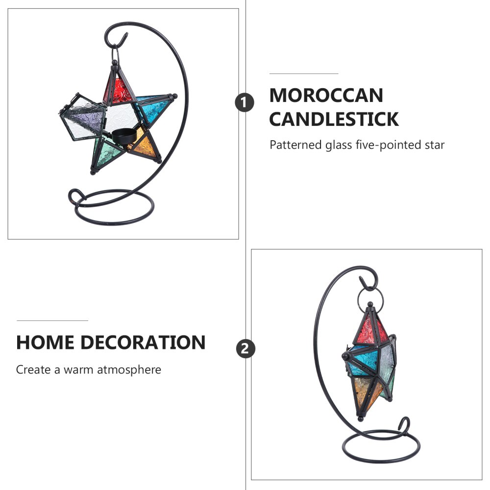 1pc marokkaanse ijzeren kandelaars ornamenten stervormige kaarsenhouder bureaudecoratie