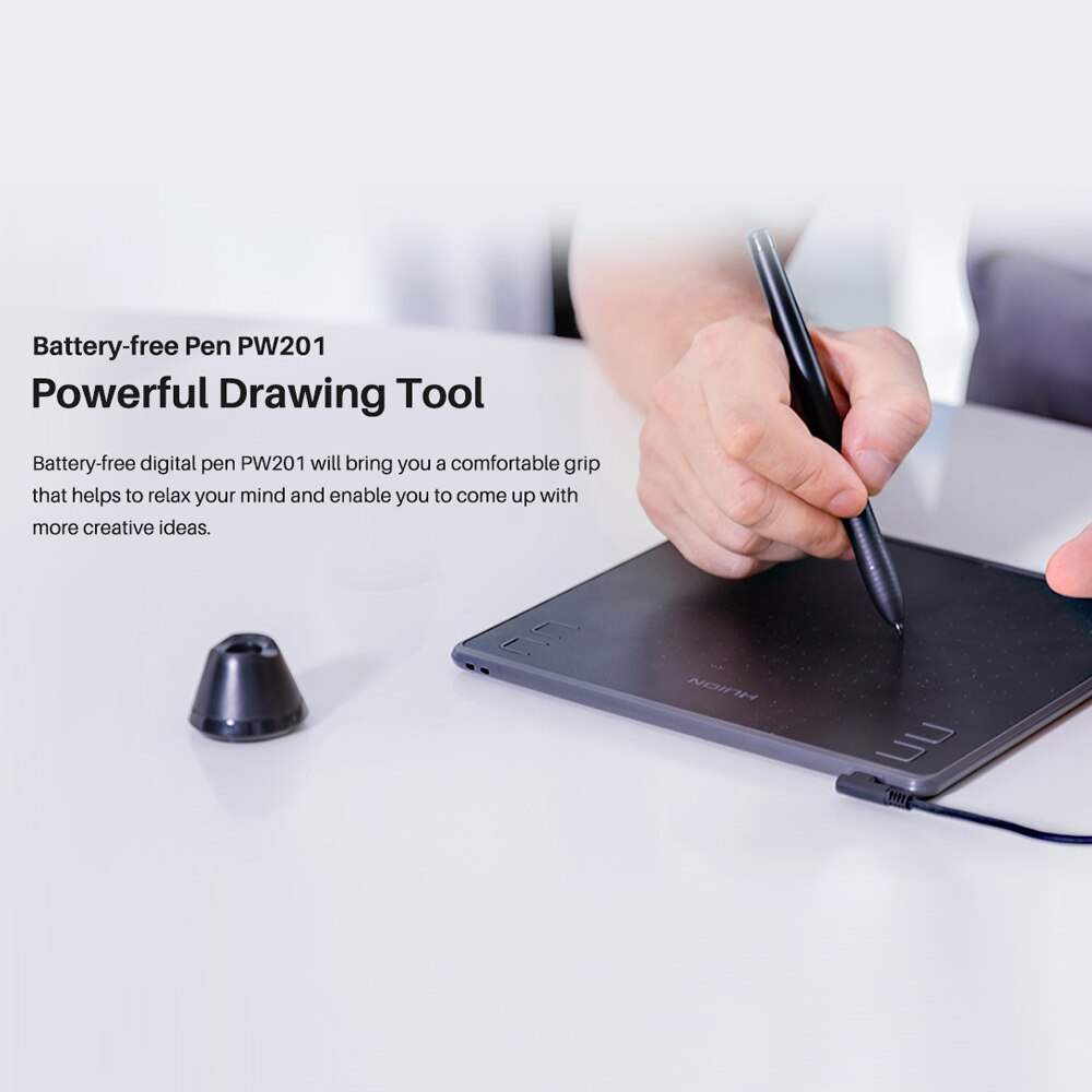 Huion PW201 Digital Pen With 4096 levels Battery-free Digital Pen with 2 Programmable Buttons for Huion H430P Graphic Tablet