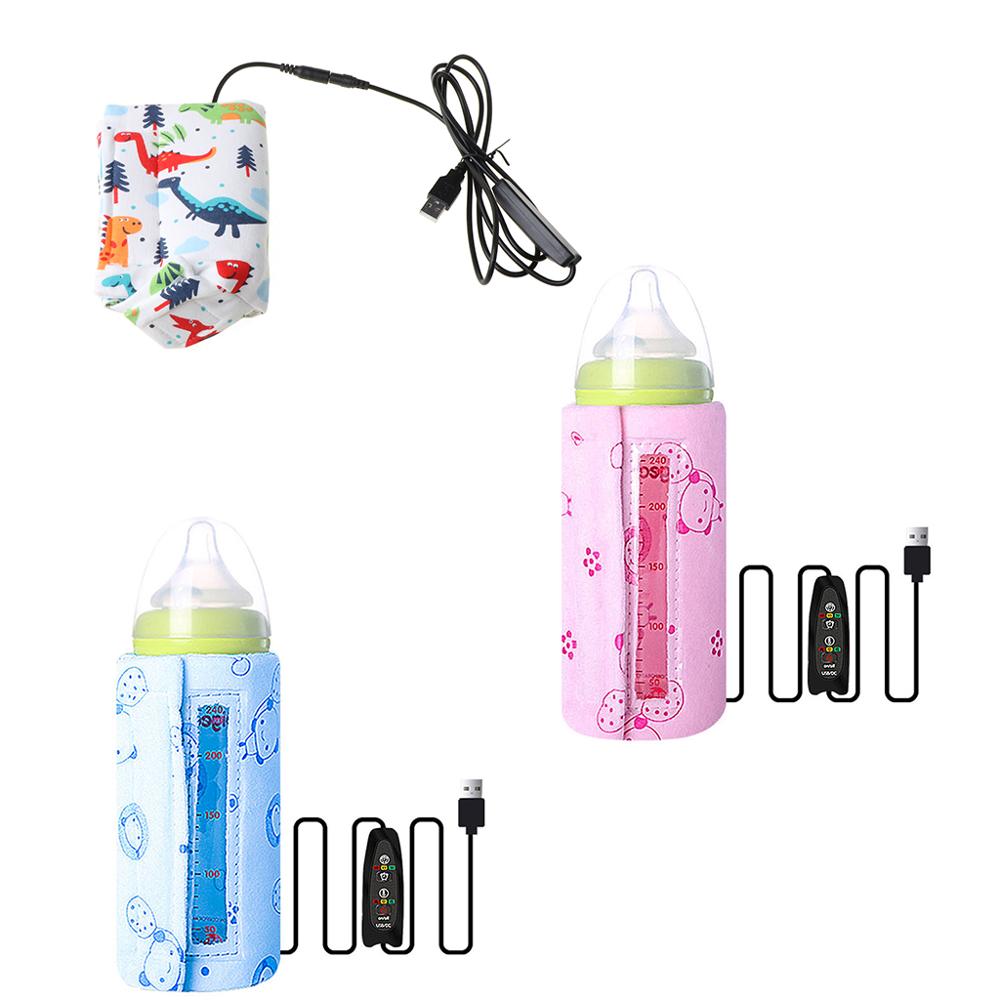 Usb babyflaskevarmer bærbar rejse mælkevarmer spædbarn fodringsflaske opvarmet dæk isolering termostat madvarmer