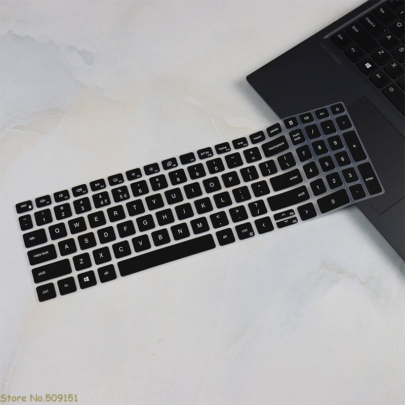 For Dell Inspiron 15 3000 3510 3511 3515 Inspiron 17 5000 7510 Dell Vostro 3510 3515 5510 5515 Laptop Keyboard Skin Cover: Black