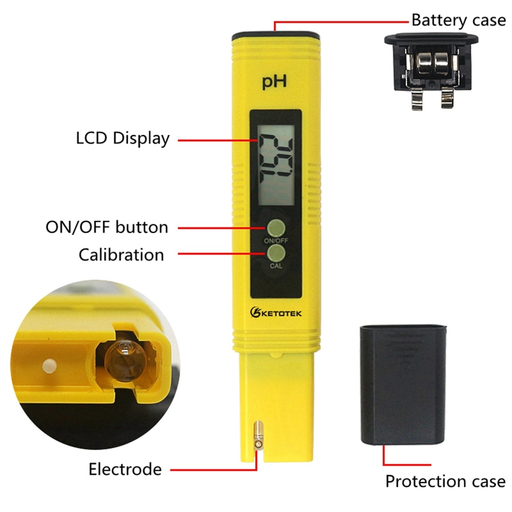 Digital PH Meter 0.00-14.0 Automatic Calibration TDS Tester 1-9990PPM Titanium Probe Water Test Monitor Aquarium Pool