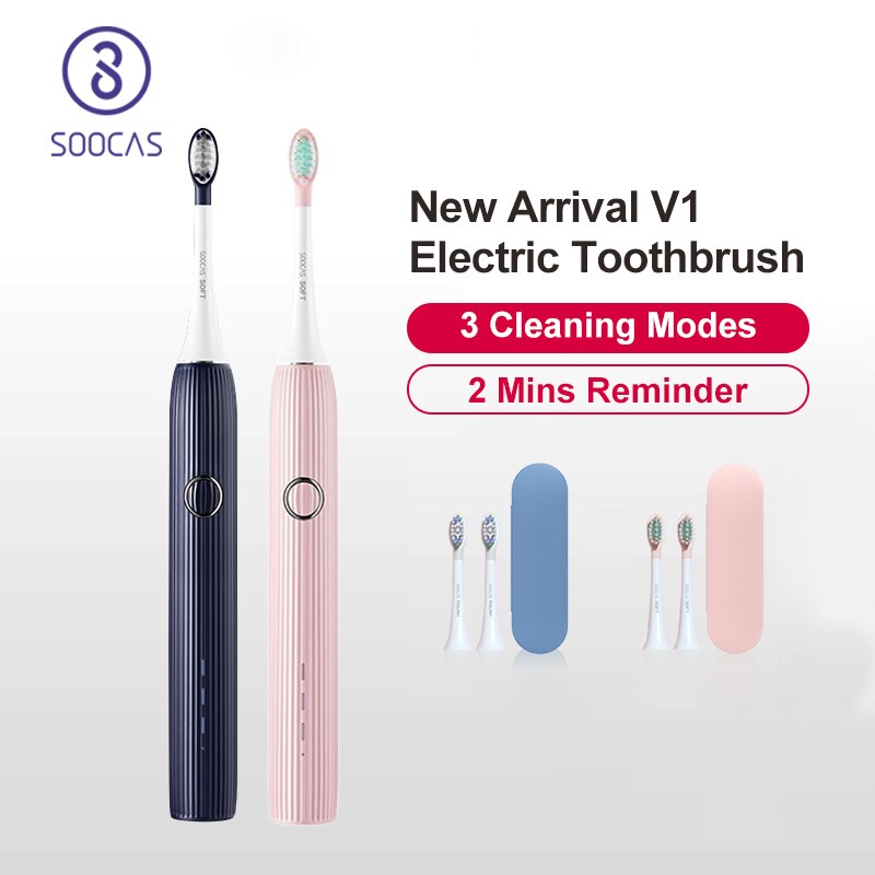 SOOCAS V1 Electric Toothbrush Sonic Ultrasonic Automatic Type-c Rechargeable Waterproof Tooth Brush Adult Travel Box