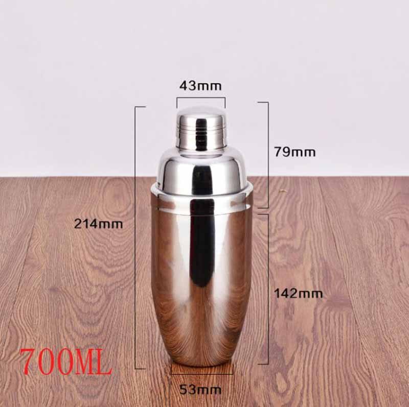 Ruostumattomasta teräksestä valmistettu cocktail shaker vesi olutpullo viinipidike mikseri astia barware juomat juhla kodin baaritarvikkeet työkalu: 700ml