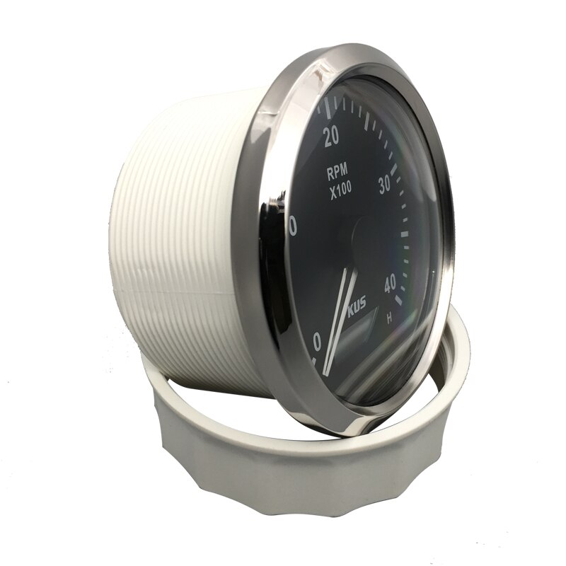 KUS 3 3/8 "Drehzahlmesser 4000 RPM Mit LED Digital Betriebsstundenzähler Marine Außenborder Diesel- Motor- Motor- Generator Tacho Meter Messgerät 12 V/24 V