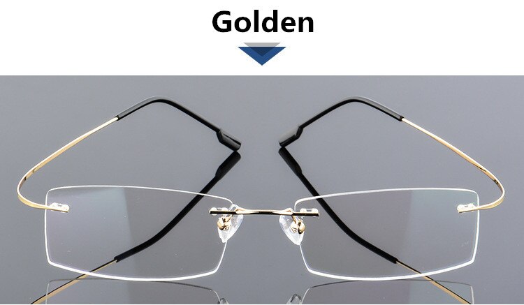 Brilmontuur Randloze Ultralichte Brillen Vrouwen Mannen Computer Optische Glazen Voor Mannelijke Vrouwelijke Transparant Clear Lens: C6 Golden