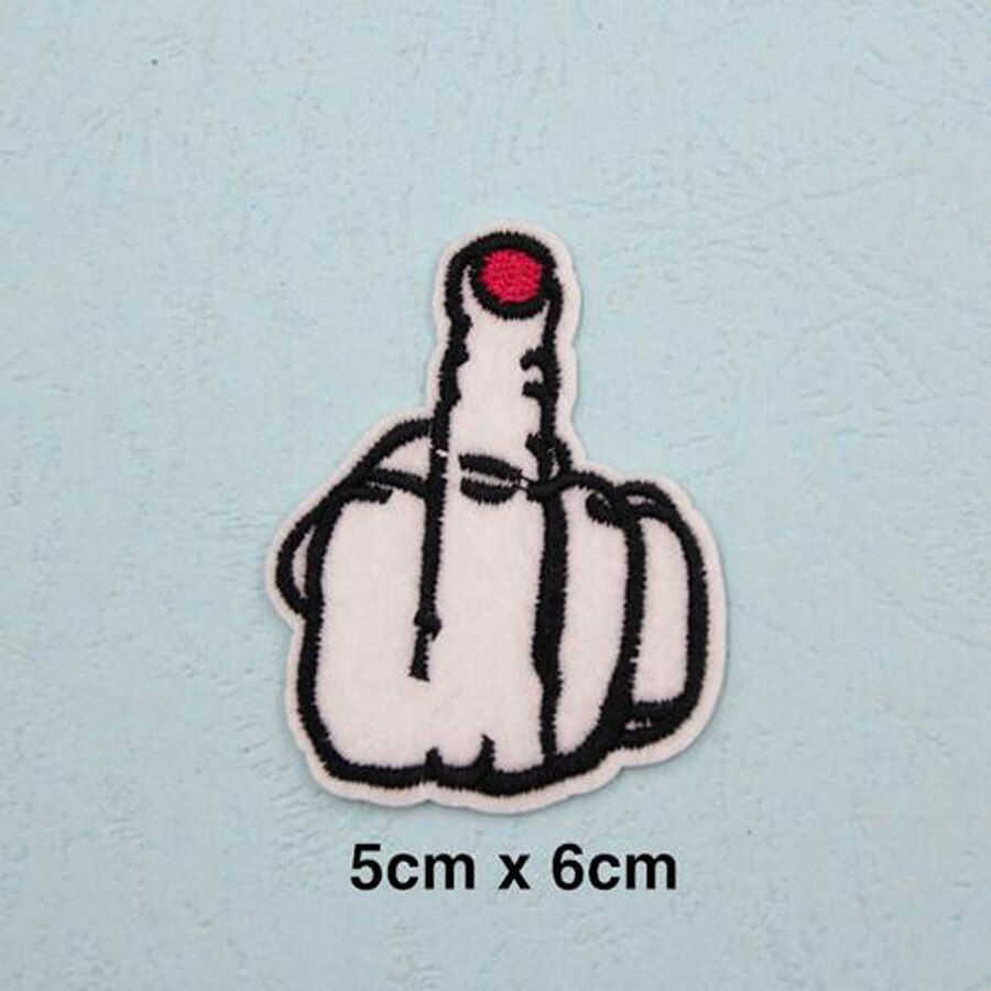 Cool Craft Embroidered Patches For Hat Cap Clothes Stickers Bag Sew Iron On Applique DIY Apparel Sewing Clothing Accessories BU8: BU8N11 Fuck Hand