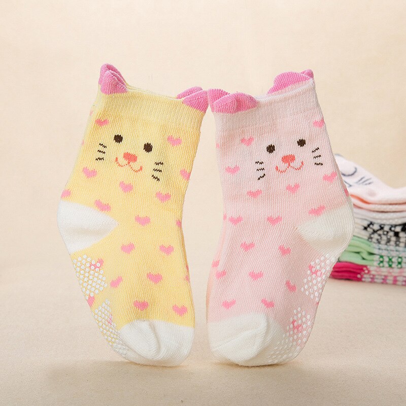 Herfst Lente Katoenen Baby antislip Kinderen Cartoon Meisje Jongen Sokken 2 paar = 4pc = lotCharacter unisex: 5 / 24M