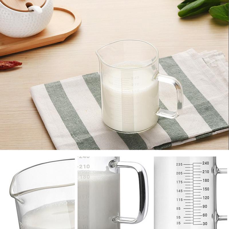 240ML Transparent Measuring Cup With Graduated Scale Borosilicate High Temperature Resistance Microwave Heating Milk Cup