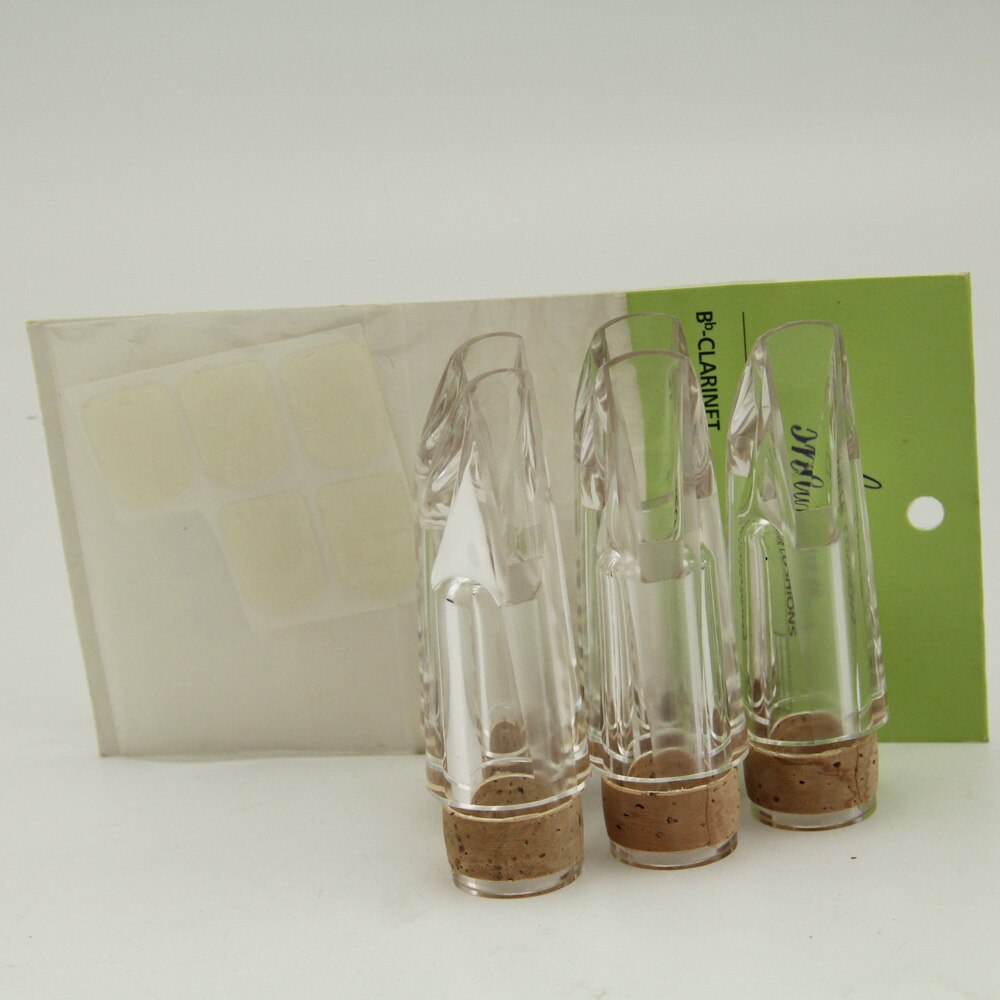 5 unids cristal Clarinetes, Clarinetes boquilla de alta calidad transparente + almohadilla dental