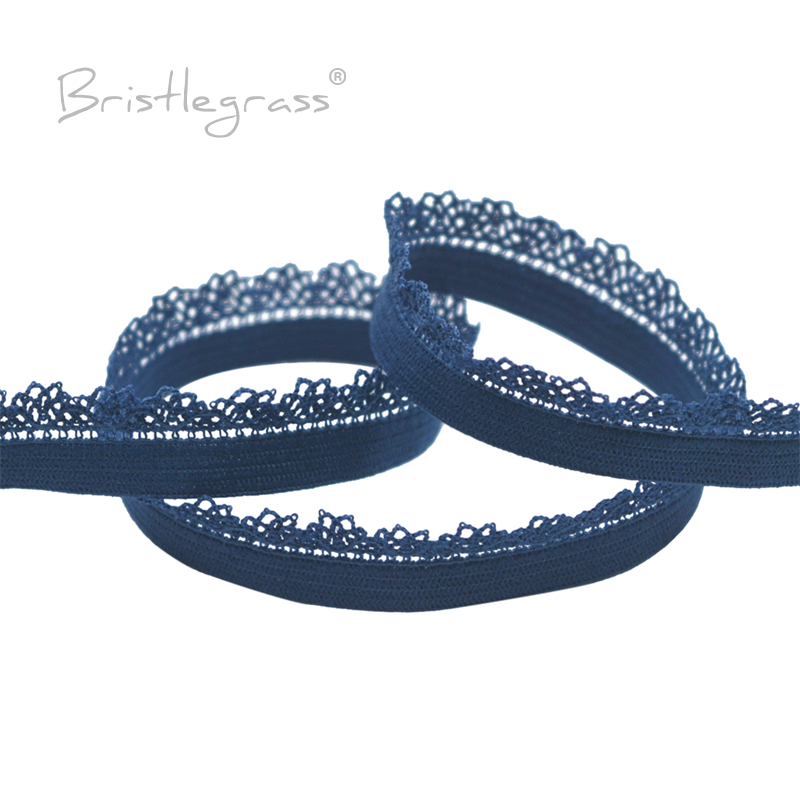BRISTLEGRASS 2 5 10 Yard 3/8 "10mm Picot pętli Frilly koronki wykończenia gumki dekoracyjne elastan zespoły pałąk bielizna sztuka szycia: XXS / Niebieski