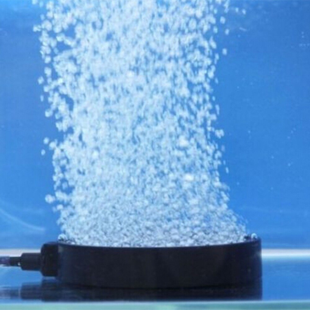 10.7cm/4.2in Aquarium Fish Tank Pond Air Stone Disk Diffuser Bubble Plate Black Trim Black