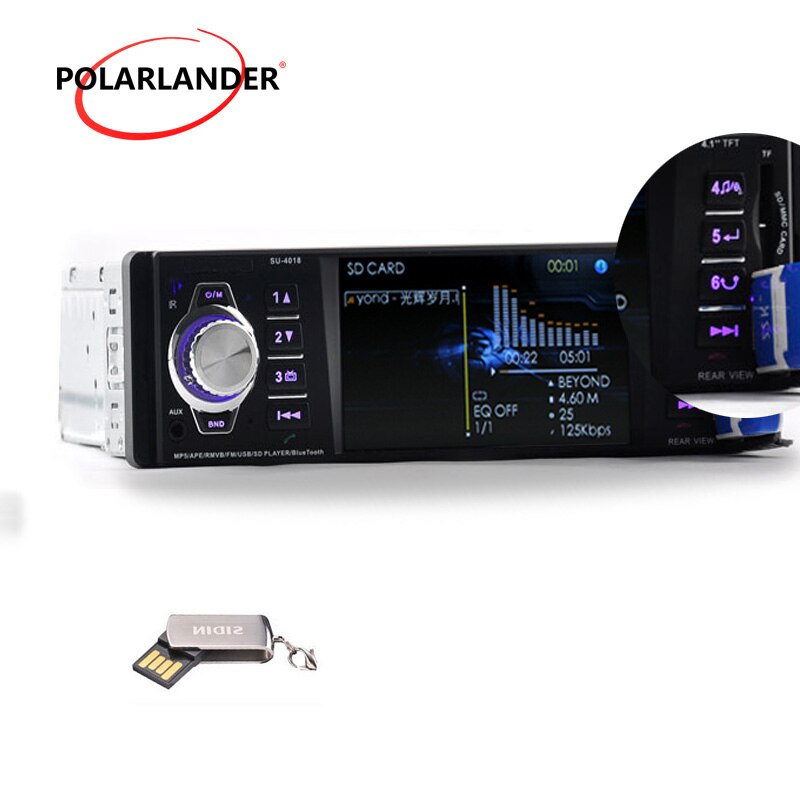 Car Audio Bluetooth AM FM Car Radio Stereo AUX-IN MP4 auto tapes Player FM USB SD 1 Din Remote Control Radio cassette player