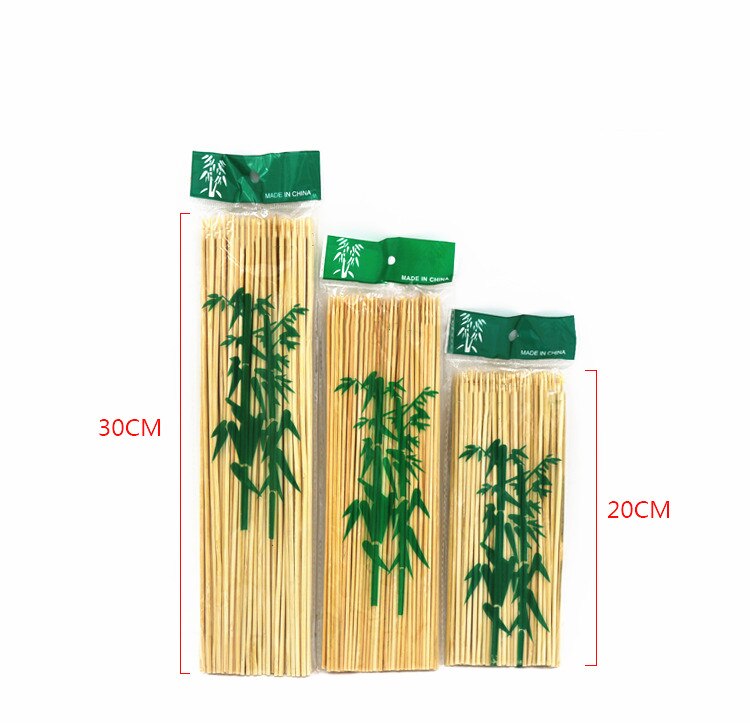 Palillos de bambú desechables para barbacoa de 90 uds, palitos de madera Natural para fruta, palitos de comida para , utensilios resistentes para barbacoa y parrilla