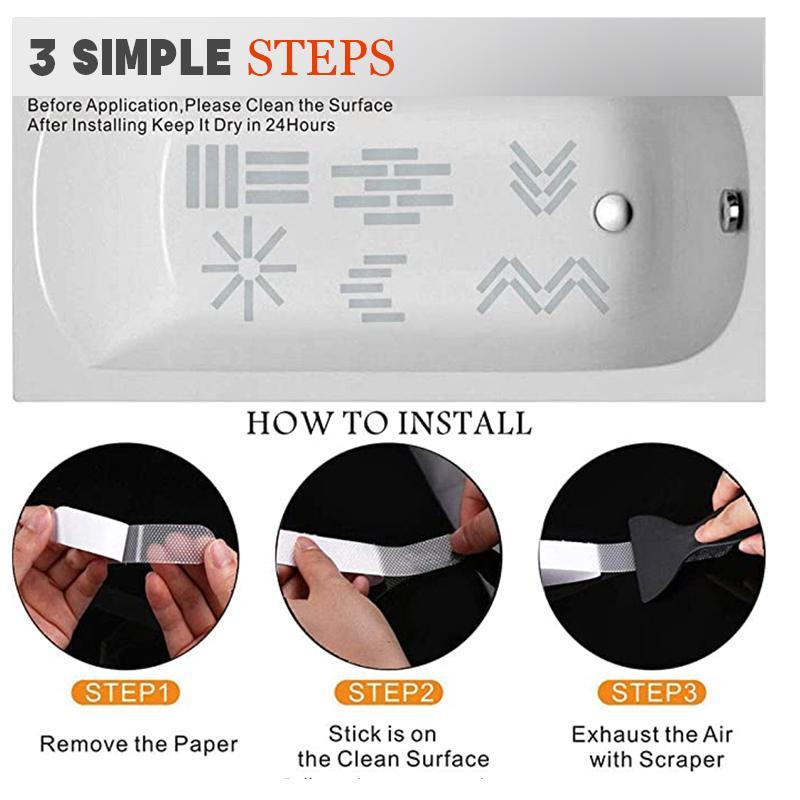 Bathroom Anti-Slip Pad Stair Steps Anti-slip Rubber Bathroom Bathtub Transparent Non-slip Stickers With Bathroom Shower Anti-sli