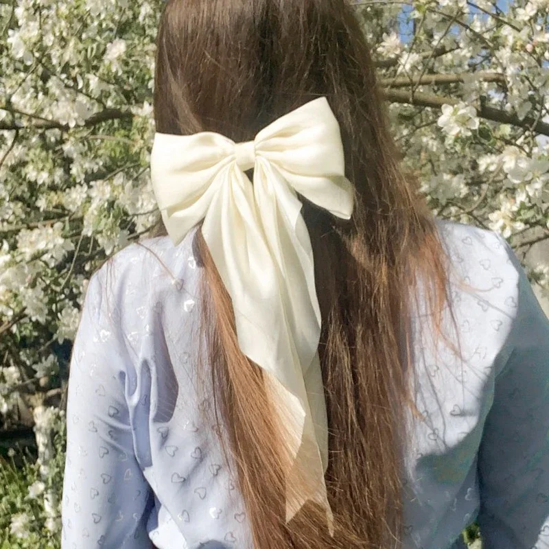 Épingle à cheveux à grand nœud pour femmes et filles, bandes de sauna coréennes, barrettes à gros nœud papillon, pince à queue de cheval pour document solide, accessoires pour cheveux de mariage