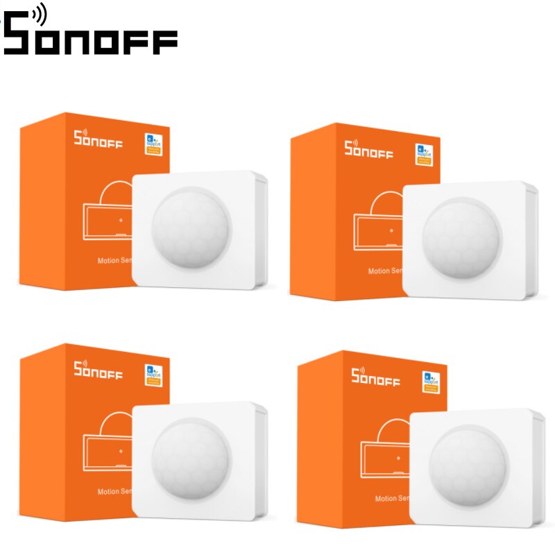 SONOFF SNZB 03 ZigBee Human Body Motion Sensor 110° Wide View Low-Battery Notification Via EWeLink Works With Alexa Google Home: 4 pcs