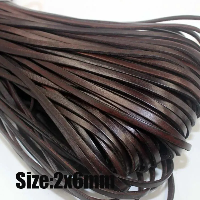5 yards retro lederen koord ronde/platte streng koe lederen touw fit ketting armbanden DIY sieraden: Donkergrijs
