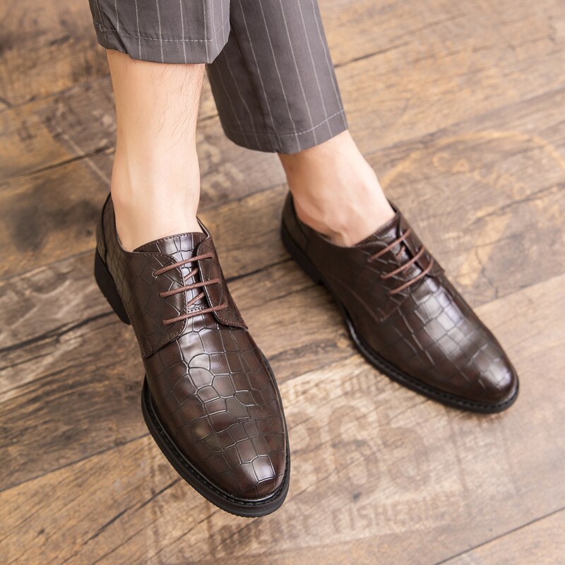 Chaussures formelles élégantes pour hommes, chaussures oxford confortables pour hommes, zapatos hombre, 47: Marron / 9.5