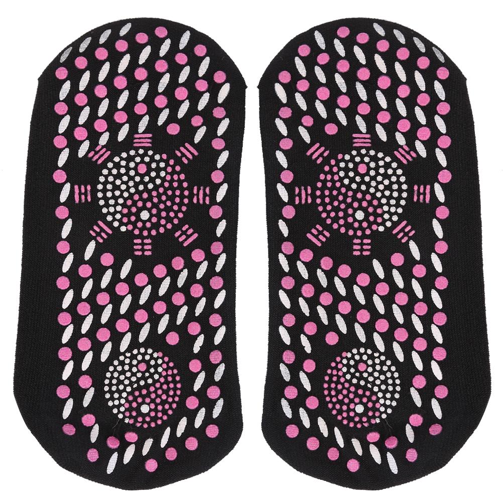 Chaussettes magnétiques auto-chauffantes pour femmes et hommes, 1 paire, thérapie magnétique à la Tourmaline, Massage confortable et pour l&#39;hiver: Black