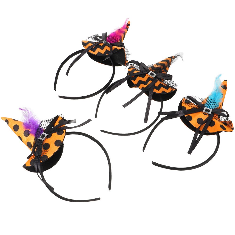 4 stk halloween kostyme tilbehør slitesterk heks lue cosplay kostyme tilbehør hårbøyle til halloween dekor