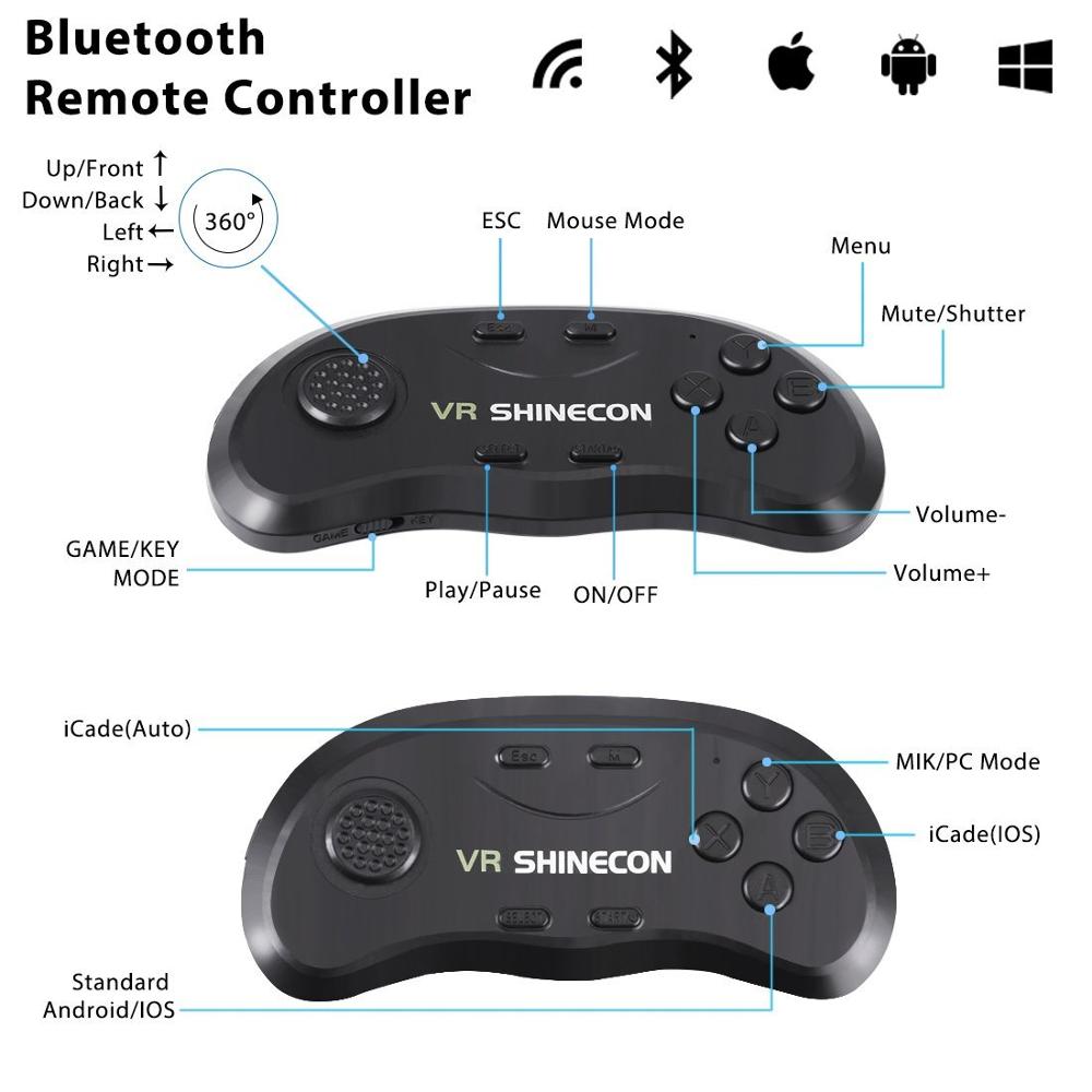 Shinecon Upgraded Z4 VR Large Viewing Immersive Experience Vr box 3D Virtual Reality Glasses with Stereo Headphone with gamepad