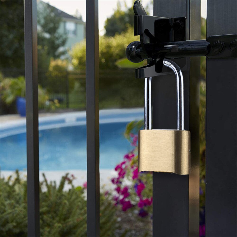 Outdoor Lock No Key 4 Digit Combination Coded Padlock Waterproof Rustproof Brass Big Size Copper For Fence Warehouse Door Locks