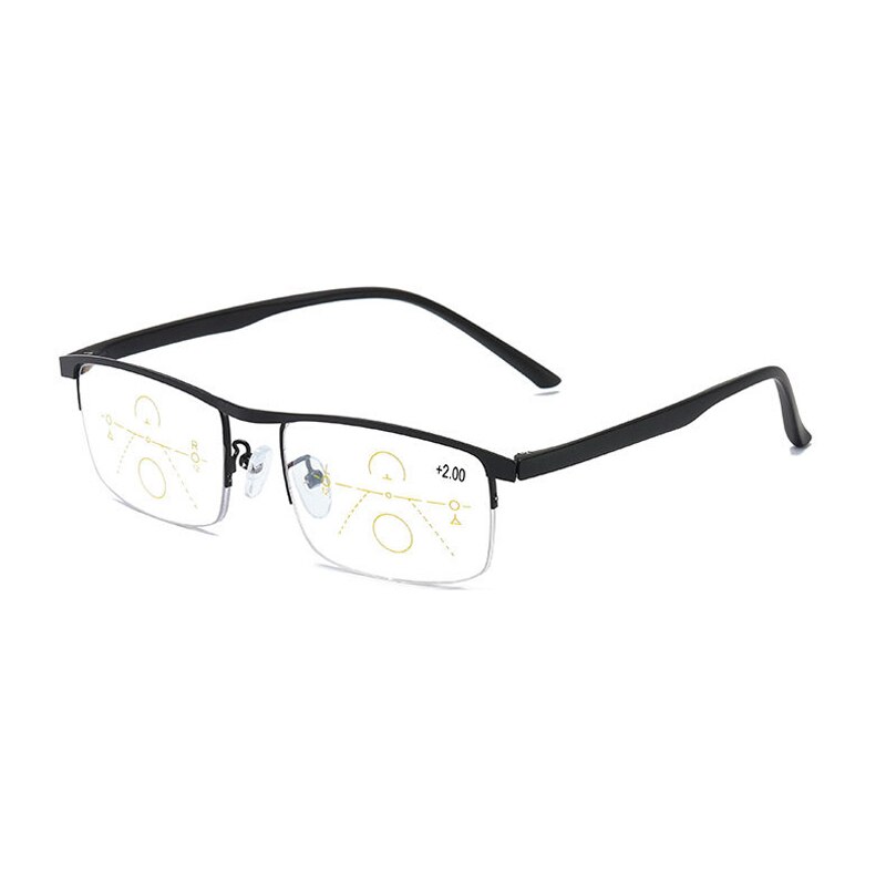 Lunettes de lecture progressives intelligentes pour hommes et femmes, avec réglage automatique, Anti-rayon bleu, de près et de loin, + 1.0 + 1.5 + 2 + 2.5 + 3.5: +350 / Black