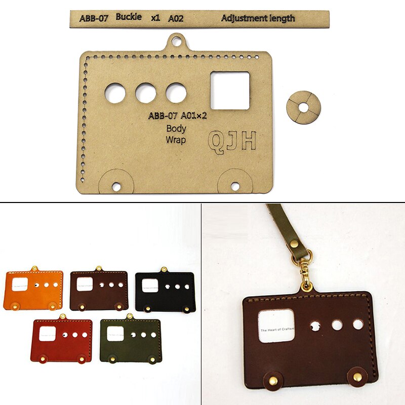 1Set DIY Kraft Paper Template Bus Access Control Card Sets Card Cover Leather Craft Pattern DIY Stencil Sewing Pattern 10*7.5cm