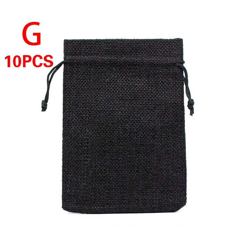 10Pcs Linnen Trekkoord Tassen Bundel Pocket Katoen Opbergzakken Voor Christmas Verpakking Tassen Linnen Trekkoord Zak Decoratie: 8X10cm / 07