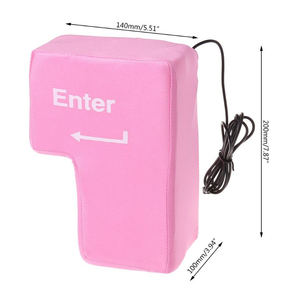 Ordenador antiestrés, gran tecla Enter, teclado USB gigante, botón de ventilación, almohada de escritorio para oficina, alivio del estrés,