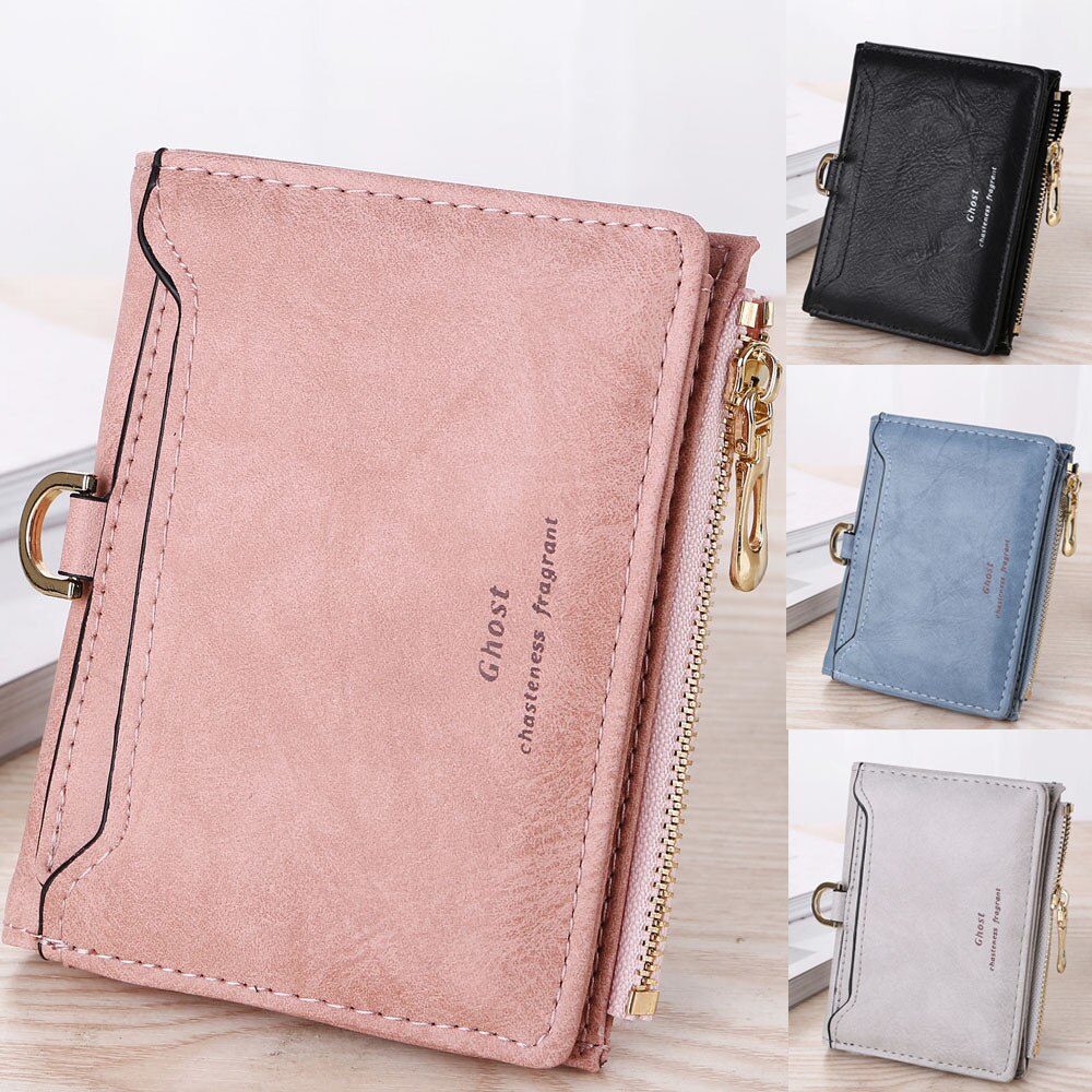 Women Simple Retro Letters Short Wallet Card Holders Handbag Simple Travel Outdoor Coin purse Ladies Mini Cluth Bag
