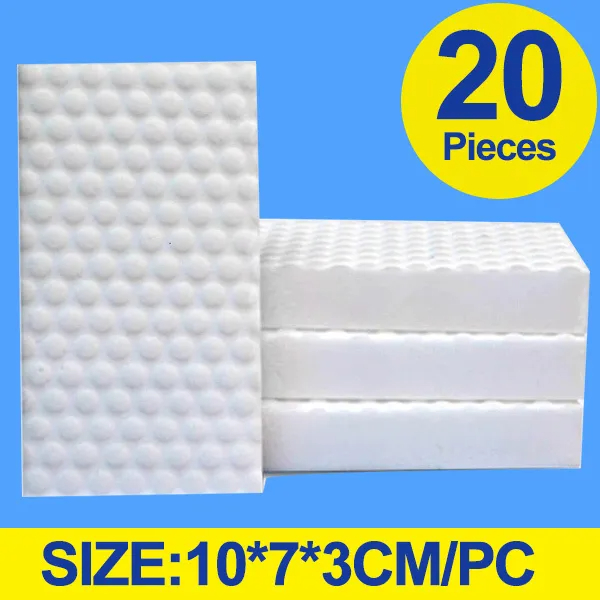 Éponge magique compressée en mélamine, 20 40 pièces, pour chaussures, cuisine, bureau, salle de bains, outils de nettoyage multifonctions, éponge à Double Compression: Argent