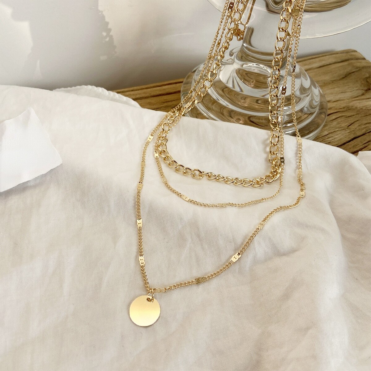 Delysia Koning Europese En Amerikaanse Sieraden Sleutelbeen Keten Korte Ketting Hanger Trui Keten Dot Multilayer Hals Ketting