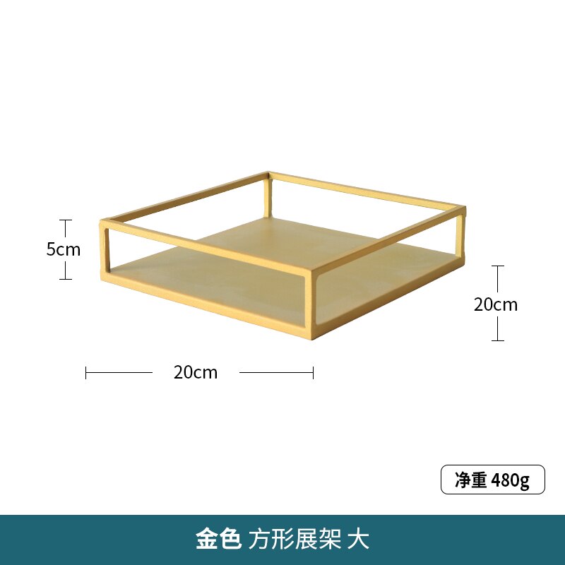 Luxe Metalen Cake Stand Gouden Bruiloft Snack Plaat Dessertbord Set Dienblad Verjaardag Ondersteuning Gateau Keuken Benodigdheden 50: 20x20x5cm