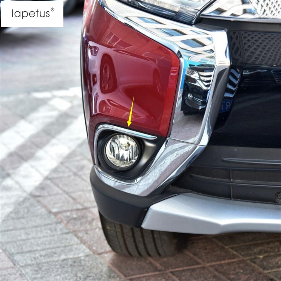 Chrome Accessories For Mitsubishi Outlander Front Rear Fog Lights Ring Head Lamp Eyelid Eyebrow Molding Cover Kit Trim
